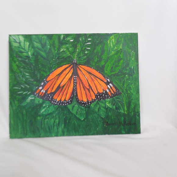 Monarch Butterfly Original Acrylic Canvas Painting - Picture 8 of 9